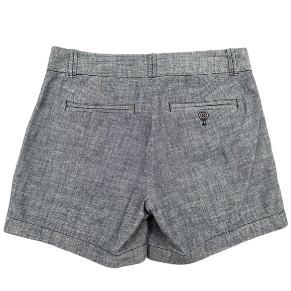 J Crew Womens Blue Chambray Chino Shorts Cotton Front Pockets Cotton Short 00 - Picture 2 of 7